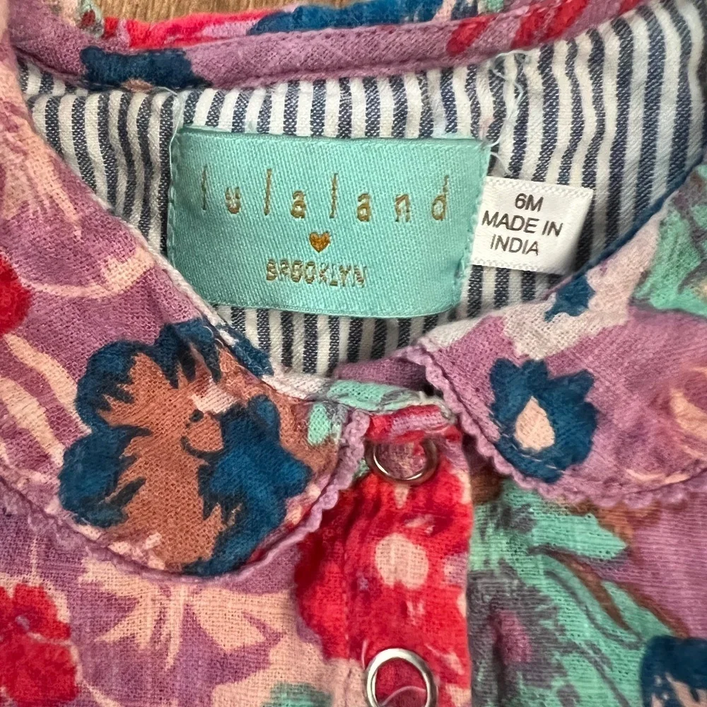 Lulaland Brooklyn Floral Onesie Sz 6M